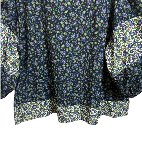 THE GREAT Maiden Floral Patchwork Corduroy Peasant Blouse Cottagecore Size 0/XS - Picture 13 of 13